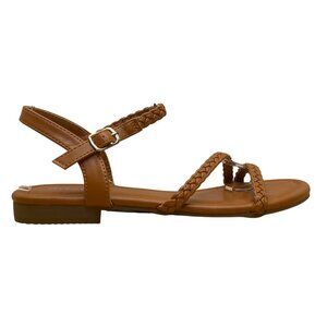 Greatonu Women’s Brown Braided Strap Open Toe Low Heel Sandals Size 7.5 - New
